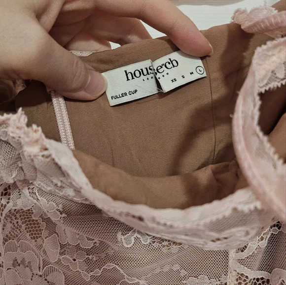 HOUSE OF CB Alice perfectly pink lace mini dress - Picture 9 of 11